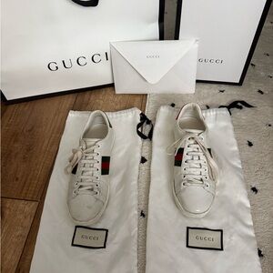 Gucci White Leather Sneakers